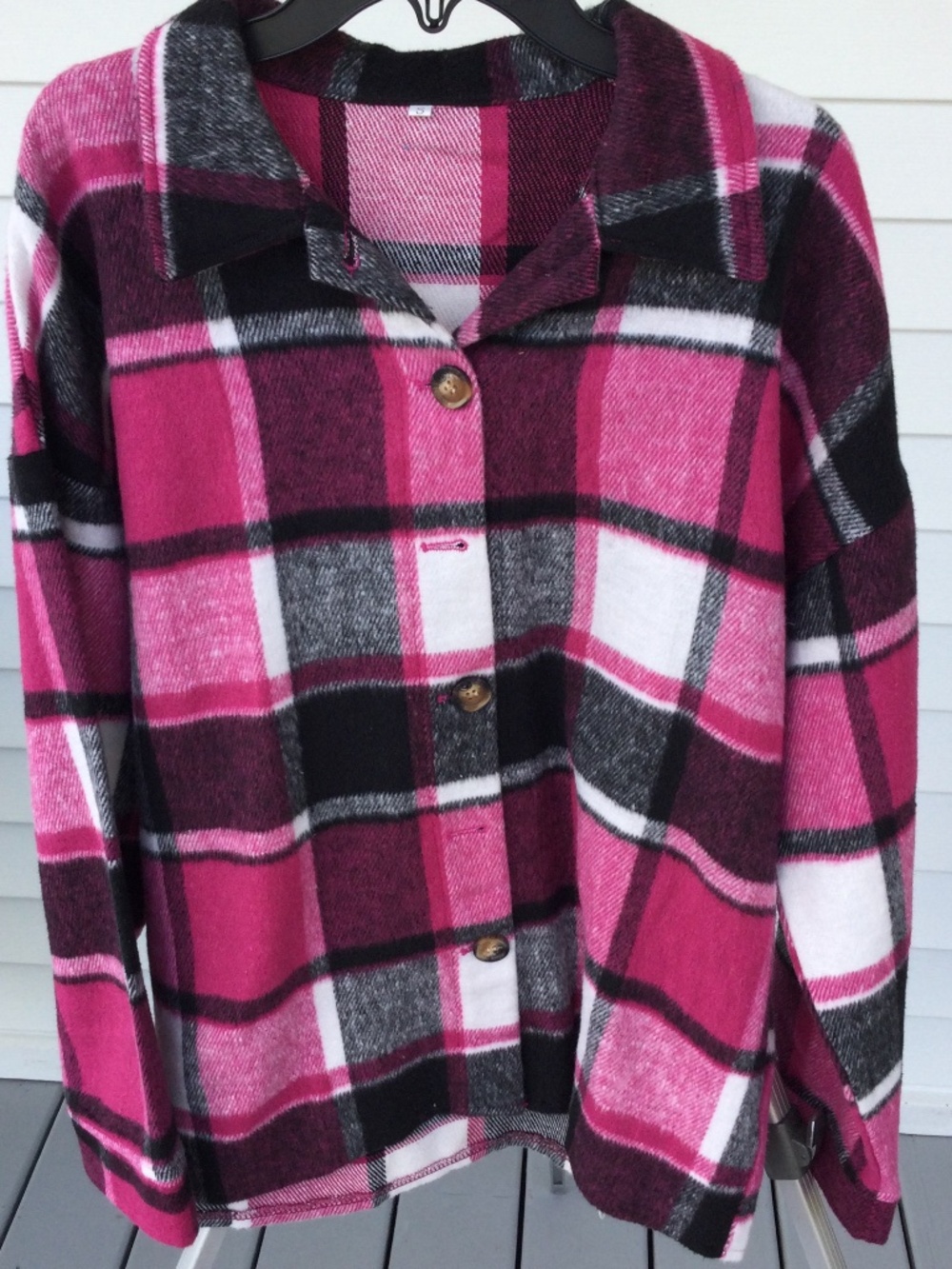 Pink & Black Button Down Jacket, Size Small
